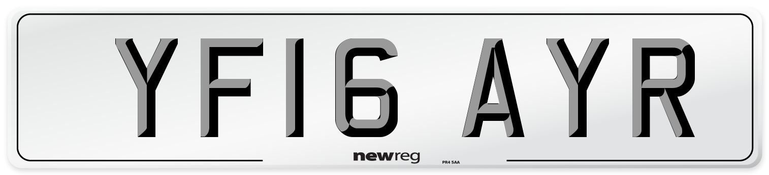 YF16 AYR Number Plate from New Reg